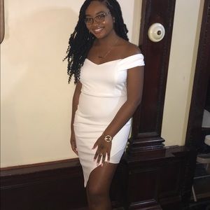 White off shoulder fashion nova dress